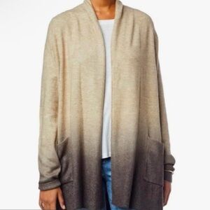 NWT Democracy Chocolate Ombre Open Sweater Cardigan with Pockets